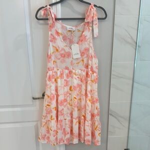 Floral Pink and Orange Kids Dress